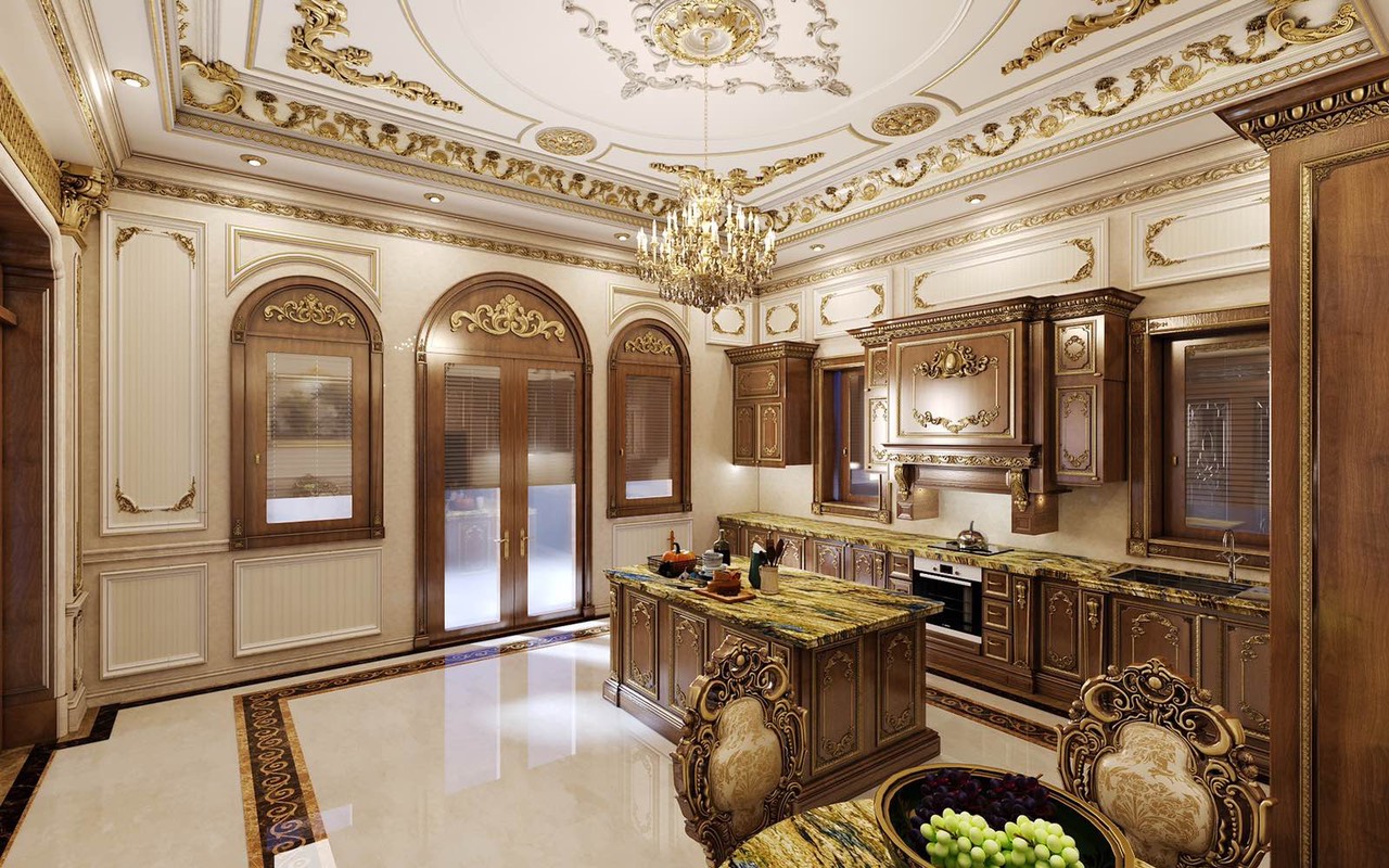 Ý Tưởng Kết Hợp Phào Chỉ PU và Phù Điêu Đẹp Cho Nhà Bếp